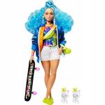 Lalka Barbie Extra Moda z niebieskimi włosami + akcesoria