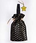 Worek na butelkę czarny w gwiazdki 22x32x10cm