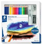 Zestaw Design Journey 2 kredki akwarelowe 12 kolorów, 3 x ołówek, gumka, temperówka, blender