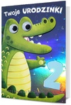 Karnet holograficzny 2 urodziny - krokodyl HM200-2245
