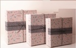 Zestaw pudełek pastelowy kwadrat w koty (24x24x11,5, 22x22x9, 20x20x7)