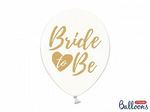 Balony 30cm, Bride to be, Crystal Clear: 1 op./6szt.