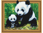 Mozaika diamentowa 40x50cm Panda z młodym
 Diamond painting