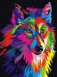 Malowanie po numerach 30x40cm Kolorowy wilk