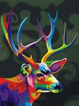 Malowanie po numerach 30x40cm Kolorowy jeleń