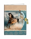 Pamiętnik z kłódką 13x18cm 60 kartek Indiański Koń