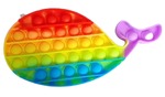 Push Bubble Pop It  zabawka sensoryczna antystresowa kształt WIELORYB tęczowy
 Popit