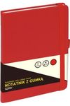 Notatnik A5 80 kartek GRAND z gumką czerwony