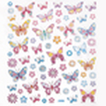 Naklejki pastelowe motyle i kwiaty 63szt