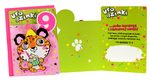 Karnet 9 Urodziny - zielono-różowe, gepard, DK-802 (głowa zwierzątka na sprężynie)