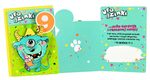 Karnet 9 Urodziny - niebiesko-zielone, potworek, DK-803 (głowa zwierzątka na sprężynie)