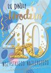 Karnet confetti 40-te urodziny niebieskie KNF-037