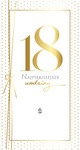 Karnet PM 18 Urodziny, ramka w złote kropki PM-191