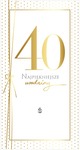 Karnet PM 40 Urodziny, ramka w złote kropki PM-193