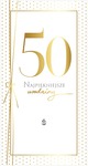 Karnet PM 50 Urodziny, ramka w złote kropki PM-194
