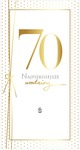 Karnet PM 70 Urodziny, ramka w złote kropki PM-196