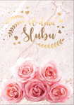 Karnet ślub róże na marmurkowym tle PR-086