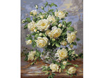 Malowanie po numerach 40x50cm Bukiet białych róż