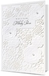 Karnet Ślub Silver, biały ażur UK-SILVER-15