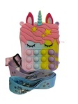 Push Bubble Pop It  BRELOK zabawka sensoryczna antystresowa PORTFELIK Jednorożec na zamku mix kolorów
 Popit