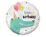 Balon foliowy Krokodylek Happy birthday 18"