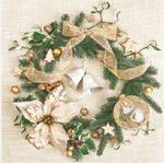 Serwetki Lunch Gwiazdka - Gold Decorated Christmas Wreath SLGW015301
