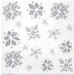 Serwetka BN Lunch Decor Glitter snowflakes silver 33x33 20szt./op.