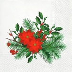 Serwetki BN Lunch Tete a Tete Poinsettia with holly 33x33 20szt./op.