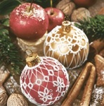 Serwetki Lunch Maki - Lace Red and Gold Baubles SLGW022001