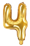 Balon foliowy Cyfra "4", 35cm, złoty