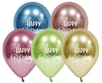 Balony Happy Birthday (platynowe), 12"/5szt.