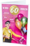 Karnet 60 Urodziny AB Malowane - damskie, różowe P14
