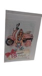 Karnet C6 Ręcznie robiony 18 urodziny królowej, różowy skuter