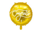 Balon foliowy Congrats!, 45cm, złoty