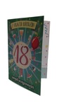 Karnet B6 18 Urodziny mix (brokat i naklejane elementy)
