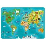 Podkład laminowany mapa świata zwierzęta