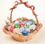 SerwetkI Daisy Wielkanoc lunch - Traditional Basket with Colorful Eggs SDWL008201