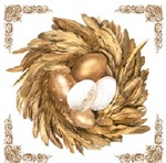 SerwetkI Daisy Wielkanoc lunch - Golden Eggs in Feather Nest SDWL010401