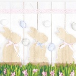 SerwetkI Daisy Wielkanoc lunch - Easter Wooden Bunny and Spring Flowers SDWL008801