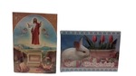 Pocztówka Wielkanoc religijna lub świecka brokat op.50szt.