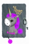 Pamiętnik z kłódką 3D włochacz A5 96 kartek My little friend - Unicorn