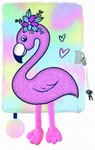 Pamiętnik z kłódką 3D włochacz A5 96 kartek My little friend - Tropical flamingo