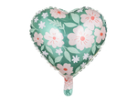 Balon foliowy Serce w kwiaty, 45 cm
