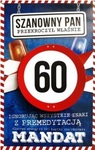 Karnet 60 Urodziny męskie - mandat