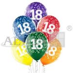 Balony na 18 urodziny transparentne kolorowe 6szt