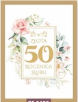 Karnet 50 rocznica ślubu, złota RS 0450