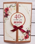 Karnet C5 Ręcznie robiony 40 Urodziny - tryptyk