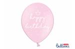 Balony 30cm happy birthday Baby pink op.50szt