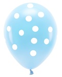 Balony Eco 33cm pastelowe, Kropki, błękit: 1op./6szt.