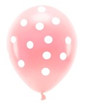 Balony Eco 33cm pastelowe, Kropki, jasny różowy: 1op./6szt.